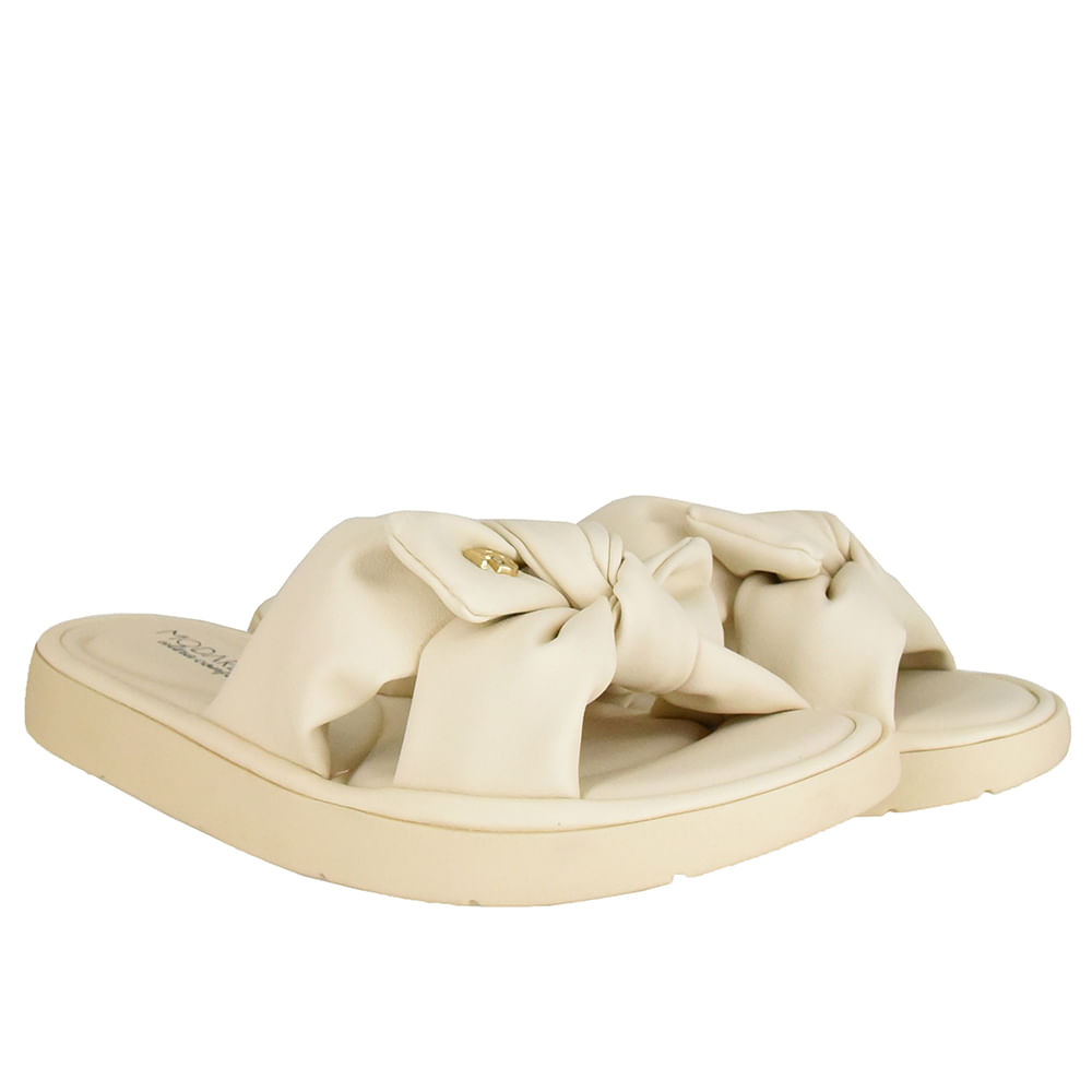 Chinelo Modare Acolchoado com Laço Feminino Bege