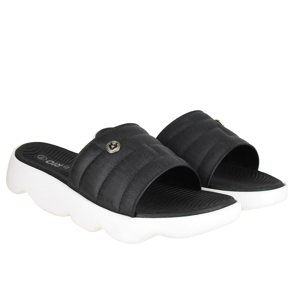 Chinelo Slide com Sola Macia Di Santinni Feminino Preto