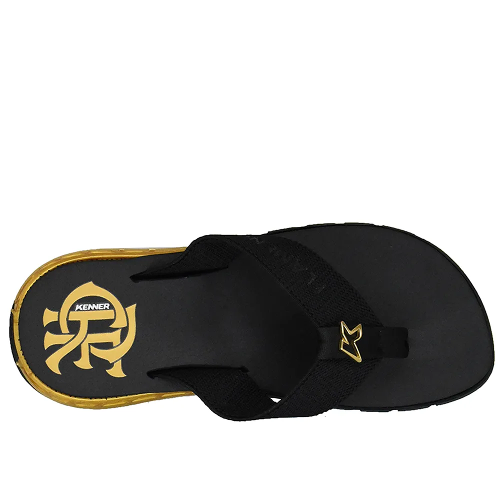 Chinelo Kenner Gold Flamengo Preto Masculino