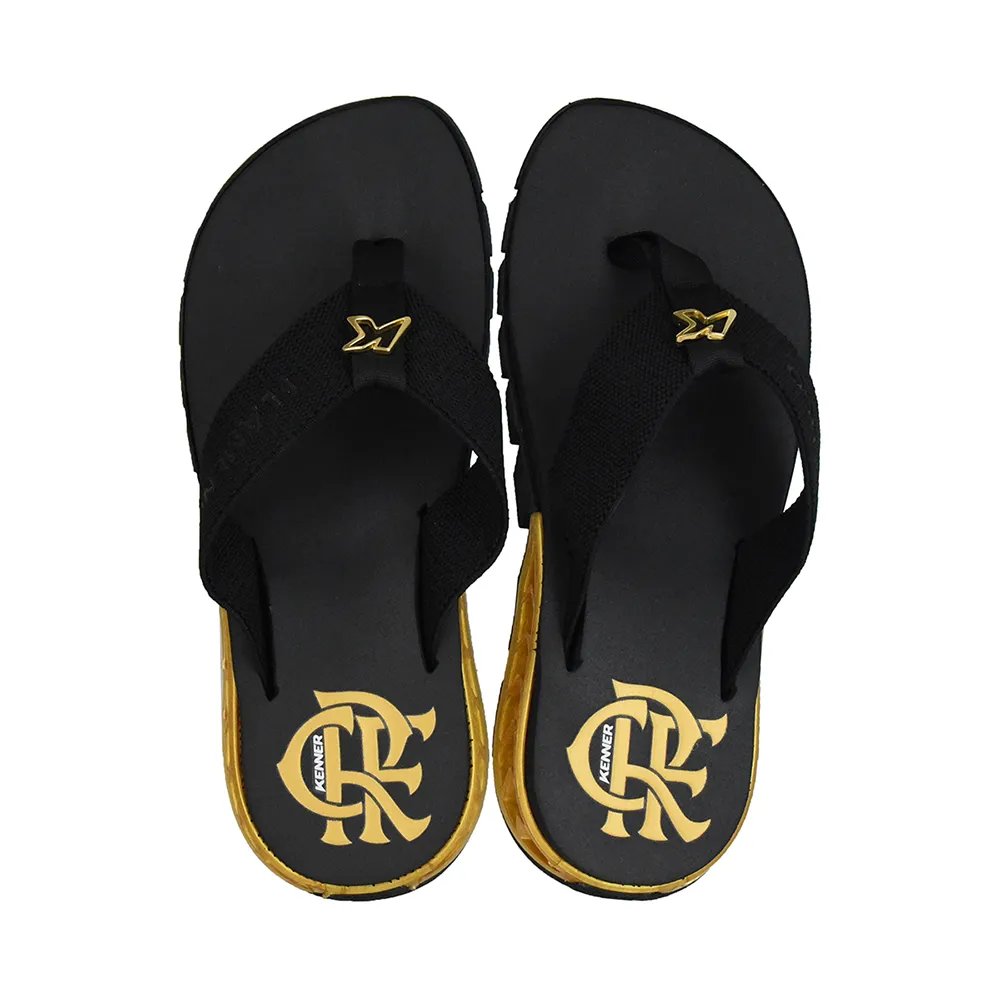 Chinelo Kenner Gold Flamengo Preto Masculino